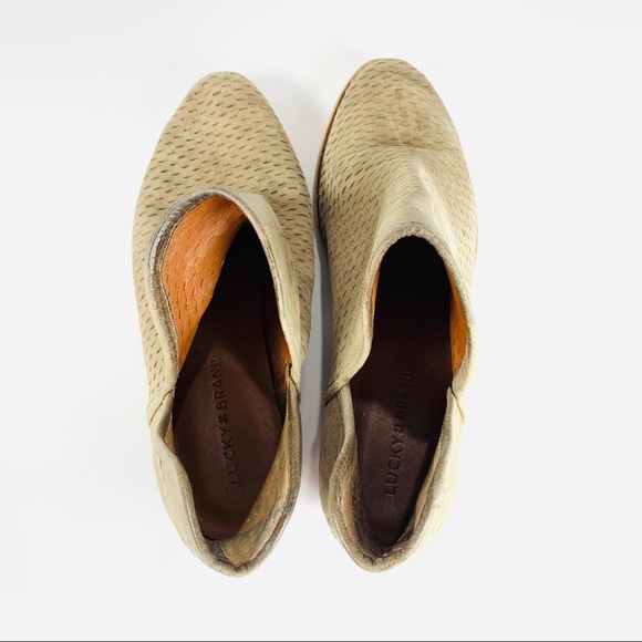 Lucky Brand Booties Taupe Leather Mesh Size 10 - Picture 4 of 7